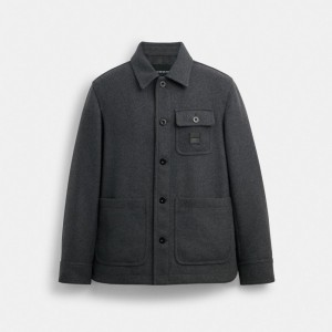 Coach Shirt Men Jackets Grey | UAE_CH27065
