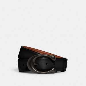 Coach Signature Buckle Cut To Size Reversible Belt 38 Mm Men Belts Black | UAE_CH55797