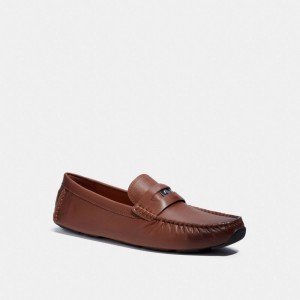 Coach Signature Coin Men Drivers Shoes Brown | UAE_CH99852