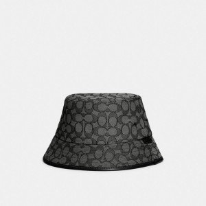 Coach Signature Jacquard Bucket Men Hats Grey | UAE_CH30982