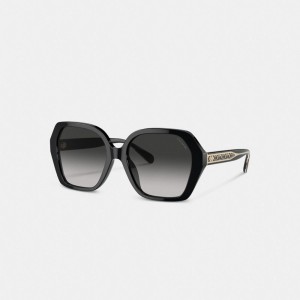 Coach Signature Ombré Geometric Square Gradient Women Sunglasses Grey | UAE_CH95033