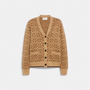 Coach Signature Women Cardigan Brown | UAE_CH37601