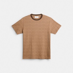 Coach Signature Women T Shirts Brown | UAE_CH53737