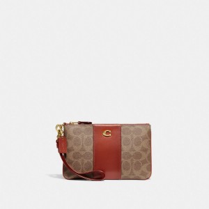 Coach Small In Signature Women Small Wallets Brown / Red | UAE_CH63271