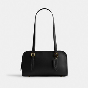 Coach Swing Zip Brass Women Shoulder Bags Black | UAE_CH38224