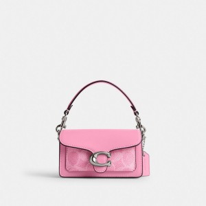 Coach Tabby 12 In Signature Women Crossbody Bags Silver / Pink | UAE_CH50845