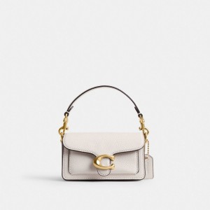 Coach Tabby 12 Polished Pebble Leather Women Crossbody Bags White | UAE_CH93464