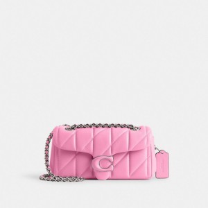 Coach Tabby 20 With Quilting Women Shoulder Bags Silver / Pink | UAE_CH69359