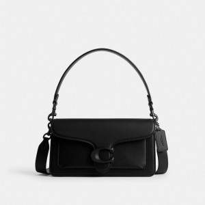 Coach Tabby 26 Glovetanned Leather Women Shoulder Bags Black | UAE_CH89980