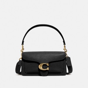 Coach Tabby 26 Polished Pebble Leather Women Shoulder Bags Black | UAE_CH98566