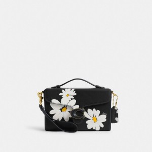 Coach Tabby Box With Floral Print Brass Women Crossbody Bags Black Multicolor | UAE_CH48160