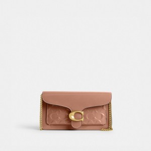 Coach Tabby Chain In Signature Leather Patent Leather Women Crossbody Bags Rose | UAE_CH29352