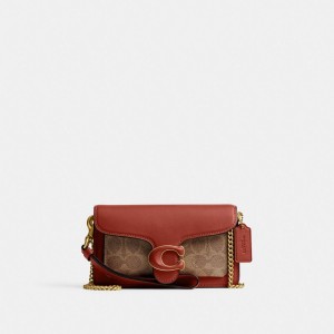 Coach Tabby Crossbody In Signature Women Small Wallets Brown / Red | UAE_CH79566