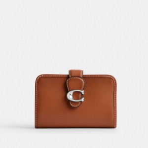 Coach Tabby Medium Glovetanned Leather Women Large Wallets Silver | UAE_CH27770