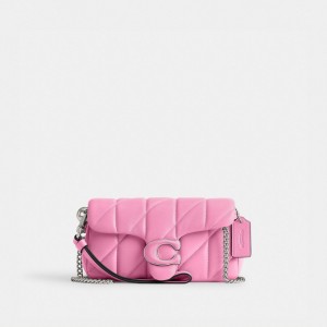 Coach Tabby Wristlet With Pillow Quilting Women Crossbody Bags Silver / Pink | UAE_CH65391