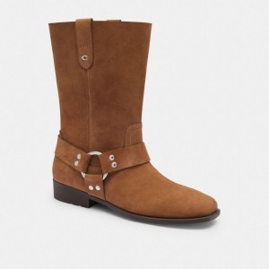 Coach Tara Biker Coconut Women Boots Brown | UAE_CH48382