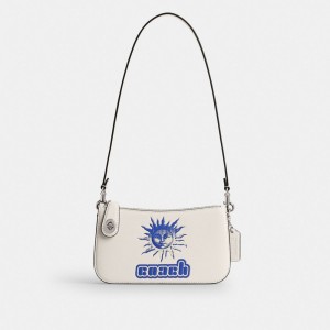 Coach The Lil Nas X Drop Penn Refined Calf Leather Women Shoulder Bags Silver | UAE_CH10126