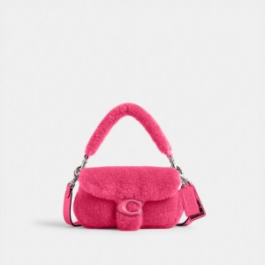 Coach The Lil Nas X Drop Tabby 18 In Shearling Women Shoulder Bags Pink | UAE_CH92866