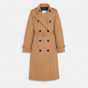 Coach Trench Women Jackets Khaki | UAE_CH34681