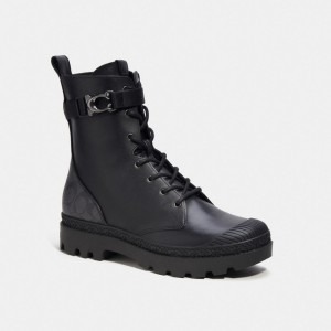 Coach Tucker With Signature Men Boots Black | UAE_CH31839