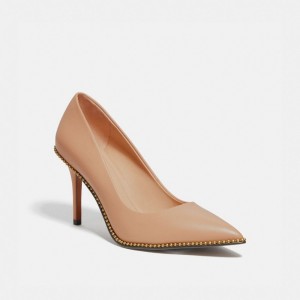 Coach Waverly Leather Women Pumps Rose | UAE_CH53451