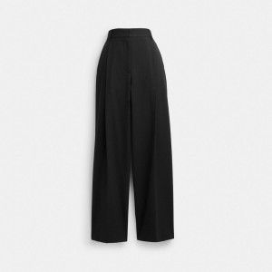 Coach Wide Leg Women Trousers Black | UAE_CH65403