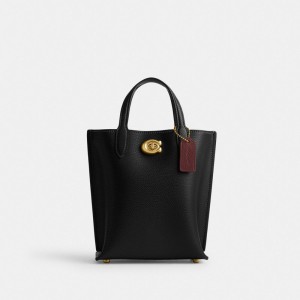 Coach Willow 16 Brass Women Crossbody Bags Black | UAE_CH95281