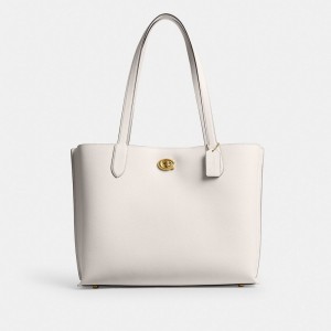 Coach Willow Work 38 Brass Women Tote Bag White | UAE_CH81293