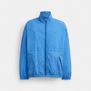 Coach Windbreaker Fashion Men Jackets Blue | UAE_CH14880