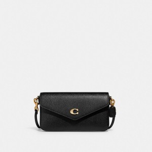 Coach Wyn Crossgrain Leather Women Crossbody Bags Black | UAE_CH30593