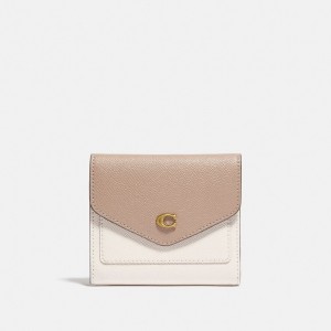 Coach Wyn In Colorblock Crossgrain Leather Women Small Wallets White | UAE_CH47129